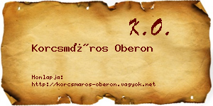 Korcsmáros Oberon névjegykártya